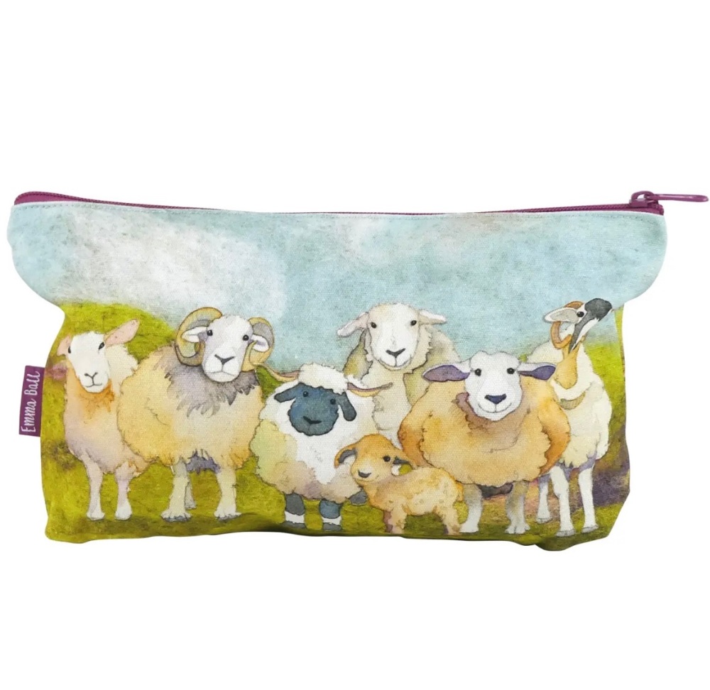 Felted Sheep  Zipped Project Bag