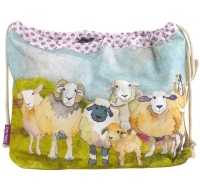 Felted Sheep drawstring Project bag