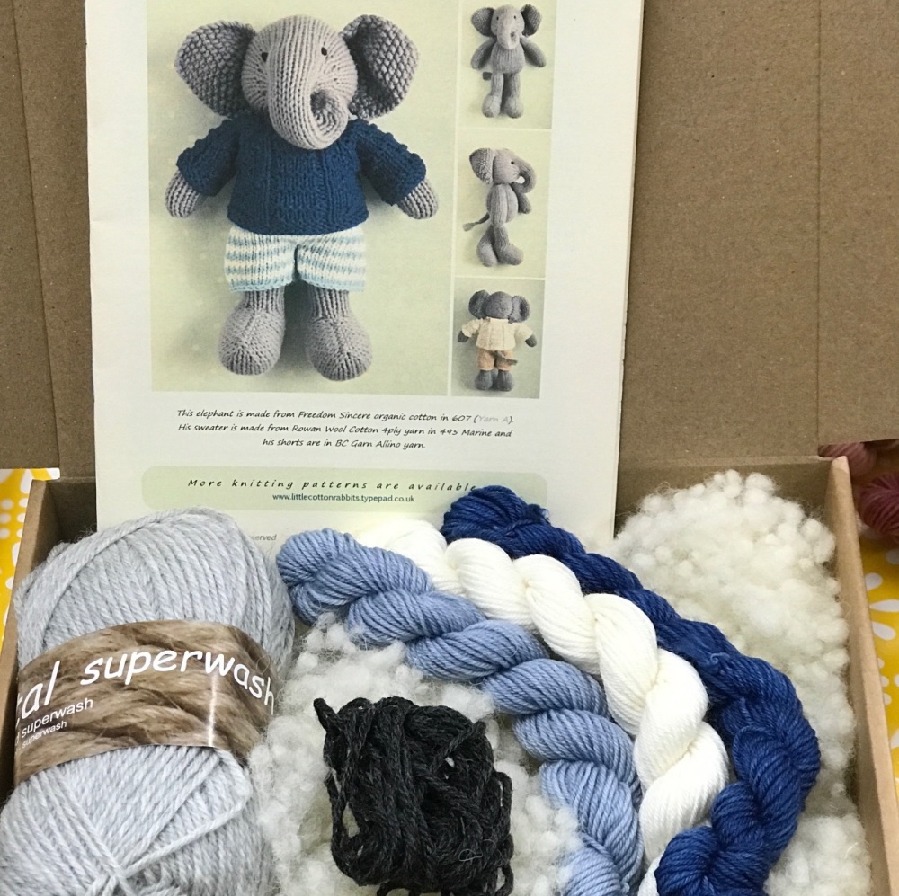 New Elephant  in a Jumper Kit - superwash wool DK