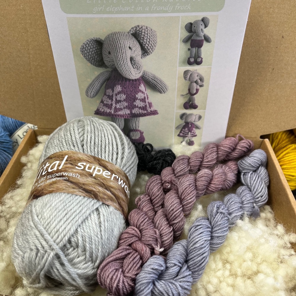 New Elephant in a Dress Kit - superwash wool