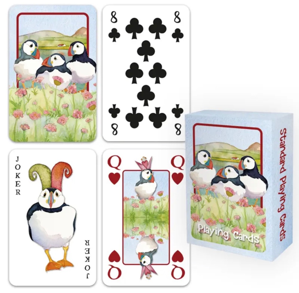 **NEW** Sea Thrift Puffins Playing Cards