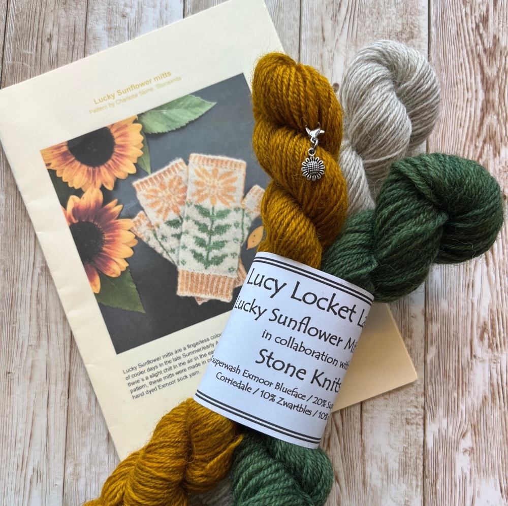 Yellow Lucky Sunflower Mittens Kit