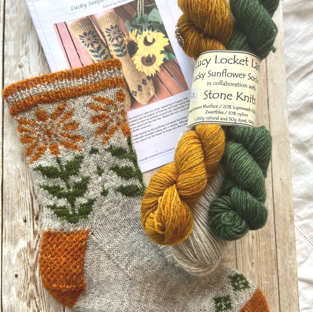 Orangey Yellow Lucky Sunflower Socks Set