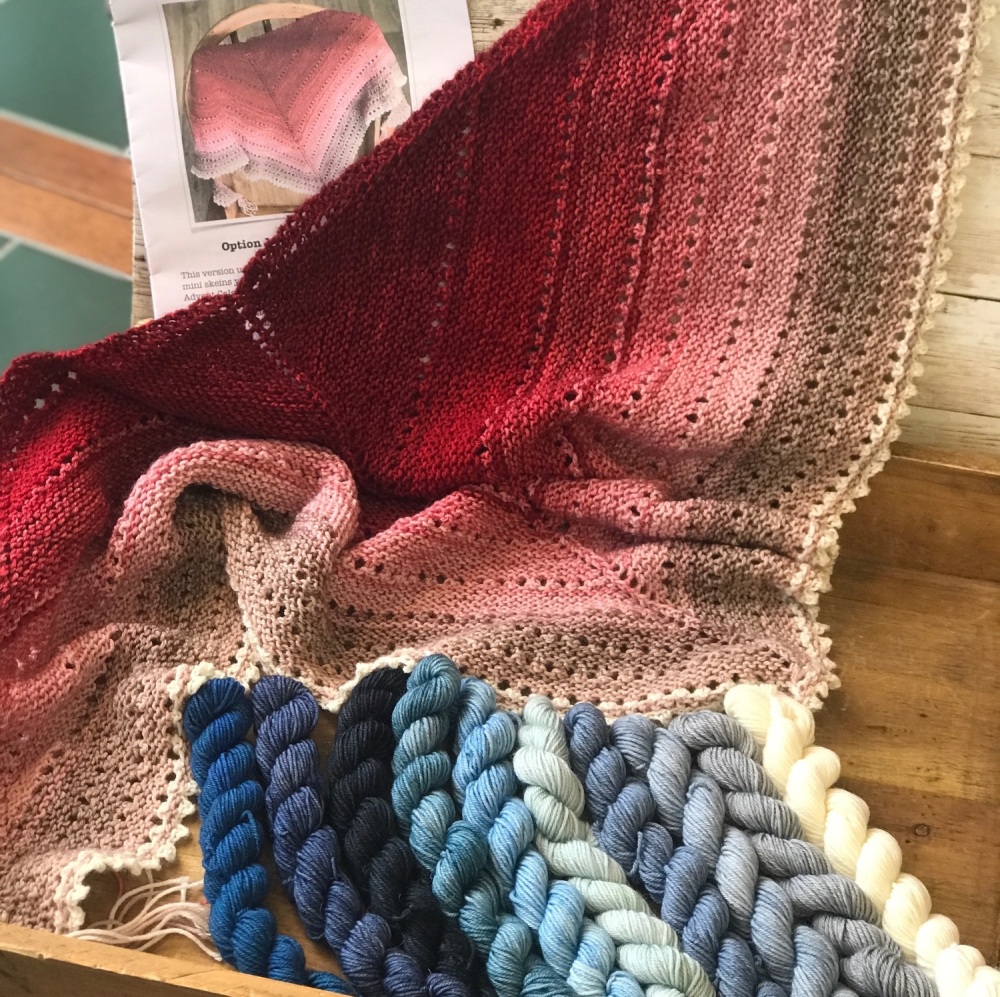 Mini Skein Magic Eyelet Shawl - Sea Breeze