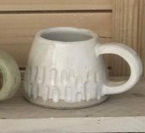 Isla McKelvey Ceramics  Mug #1 - White Glazed, Stoneware, dimpled mug