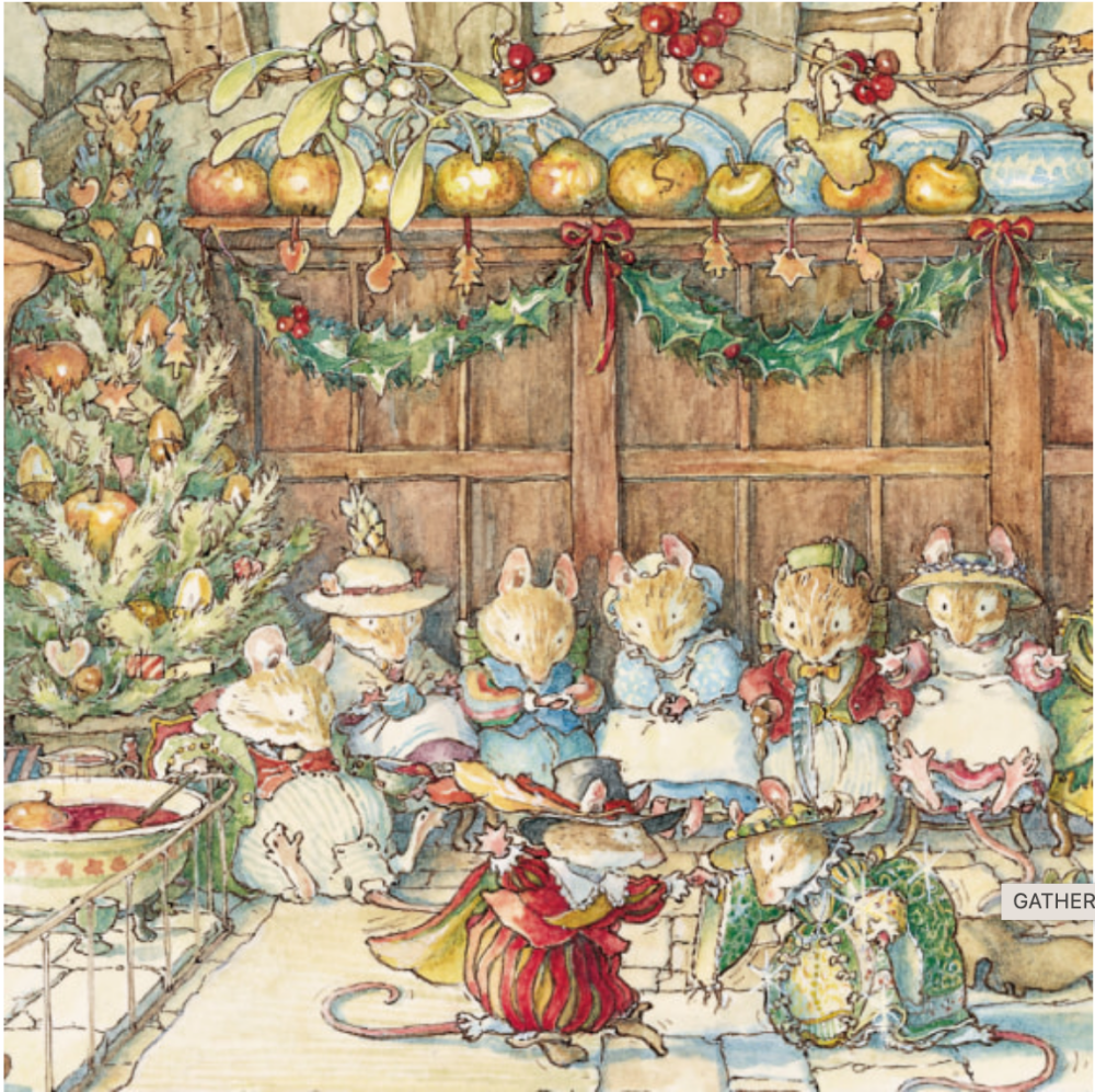 ***NEW*** Brambly Hedge box of 8 Christmas Cards - Gathered Around The Hearth