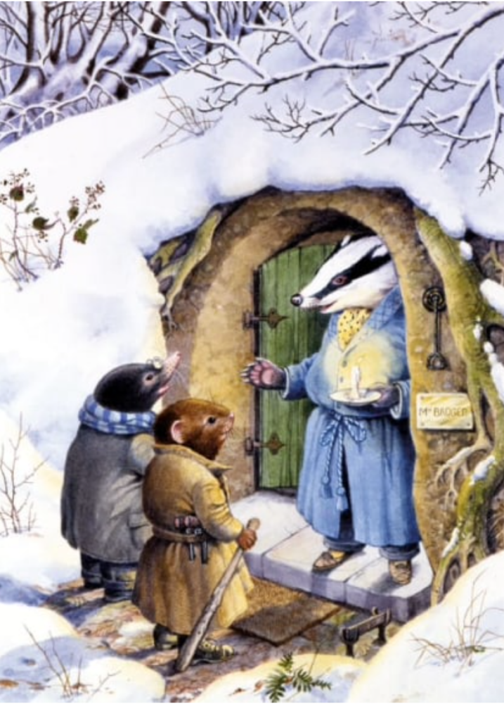 ***NEW*** Macmillan Charity Cards Wind in the Willows box of 8 Christmas Cards - Badger's House