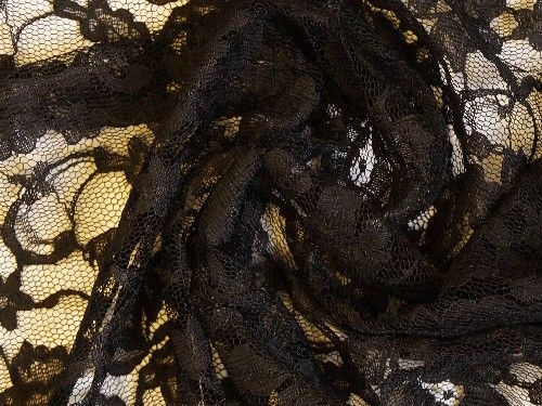 Black Corded Lace, polyester BE0015