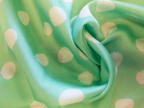  Mint and off white spot polyester  PL0086