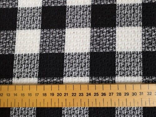 Black/white check Poly acrylic wool, BP0003