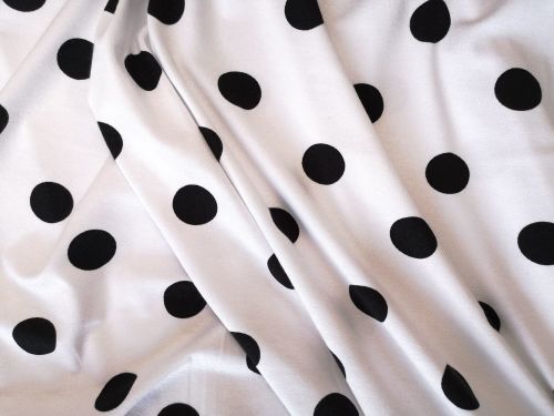White with black coin spot Viscose spandex Jersey,BJ0037
