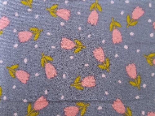 Soft Grey with pink flowers baby Needlecord BC0033