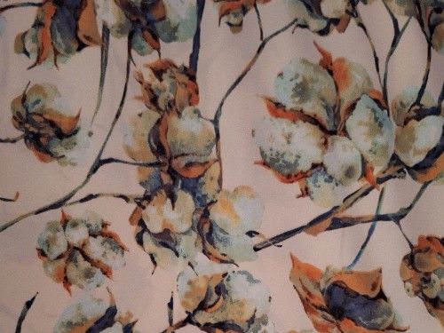 Polyester satin ecru background, 148cm, PL0008