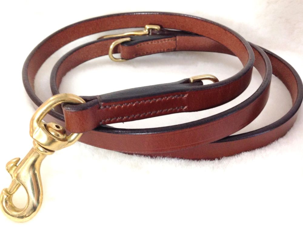 English Leather Adjustable/Guide Dog Lead