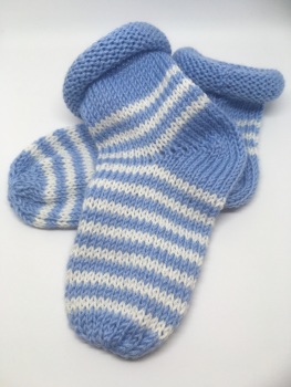 Blue & White Baby Socks