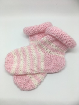 Pink & White Baby Socks