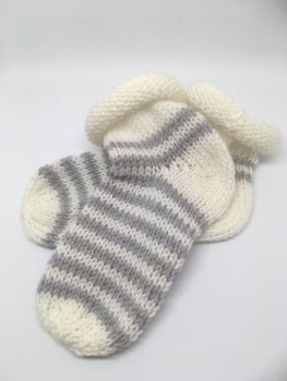 White & Grey Baby Socks