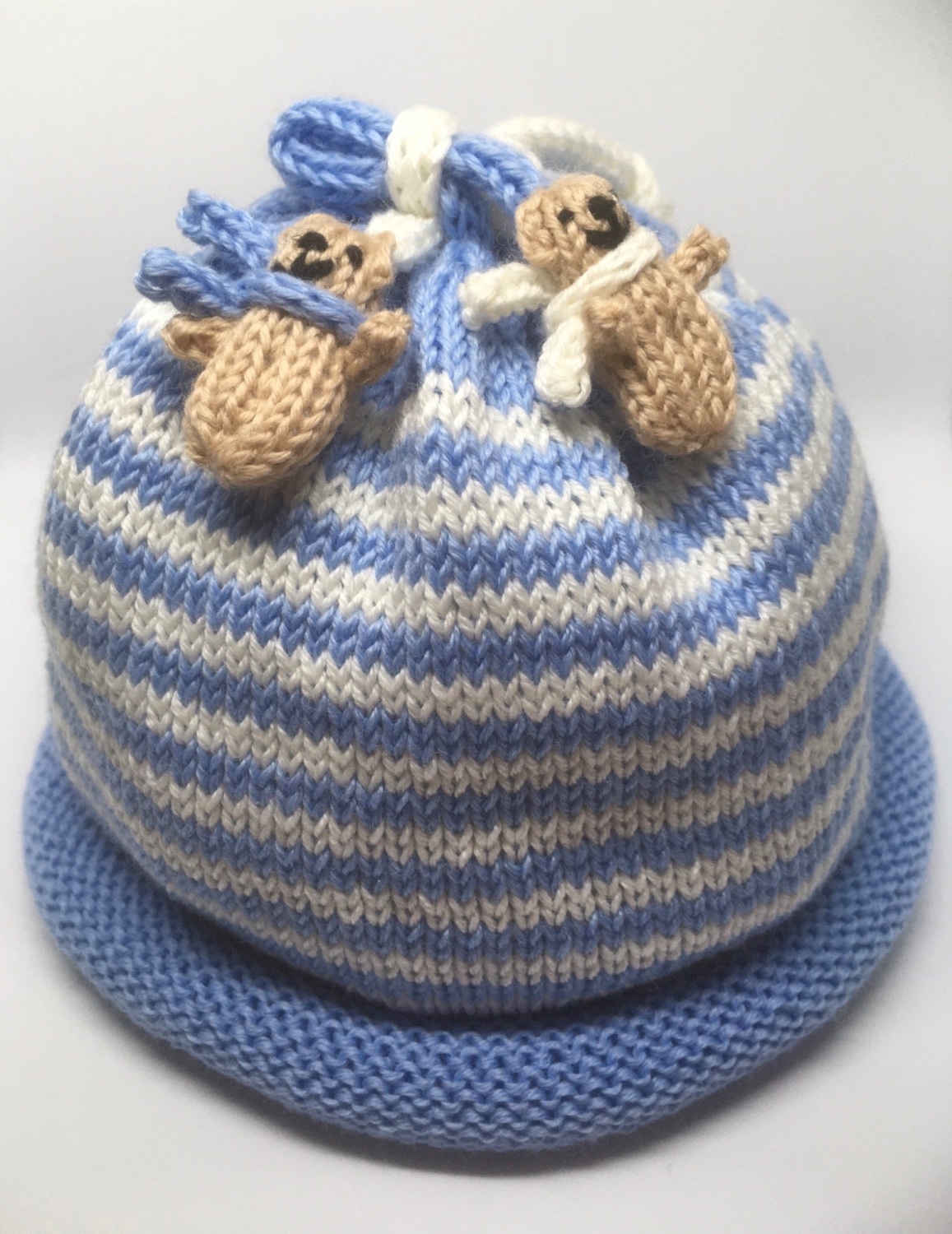 Pale Blue & White Hat