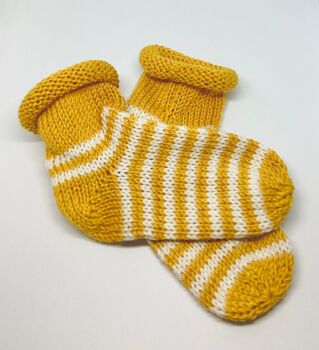 Gold and White Baby Socks