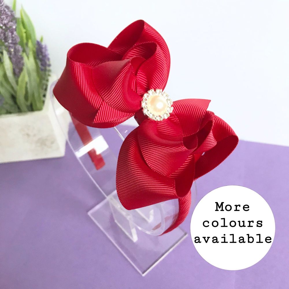 4.5 inch Double Bowtique Bow - All colours - Head Band