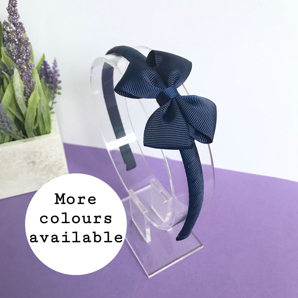 2.5 inch Tux Bow - All colours - Head band (plastic covered)