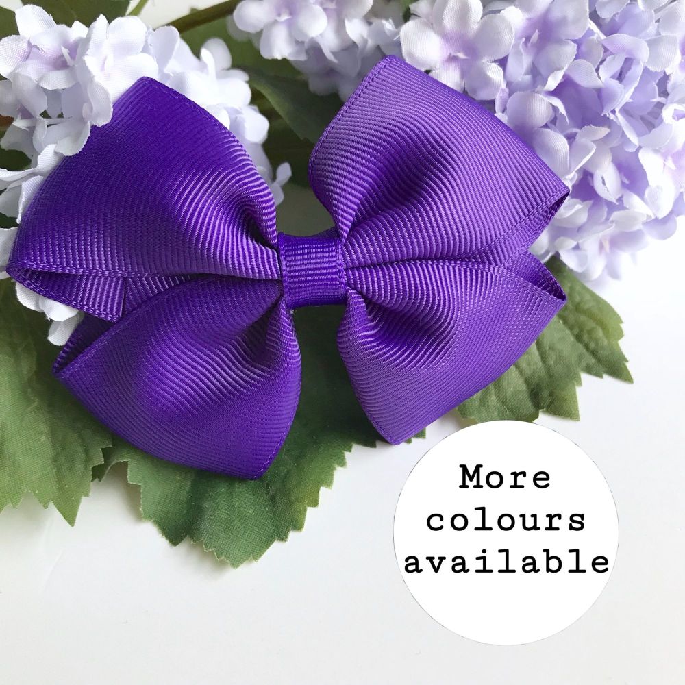 ALL COLOURS - 3.5 inch Tux Bow - Clip or bobble