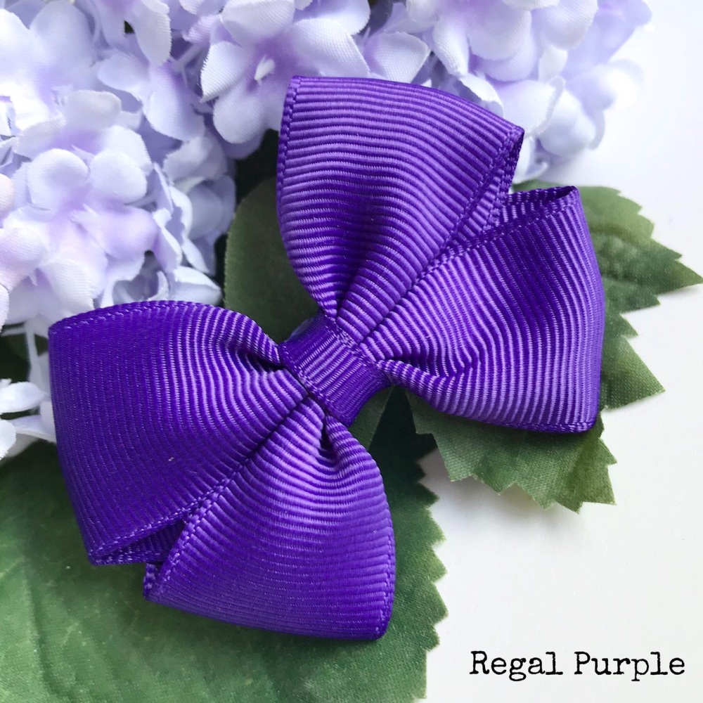 2.5 inch Tux Bow - Regal Purple - Alligator clip or bobble