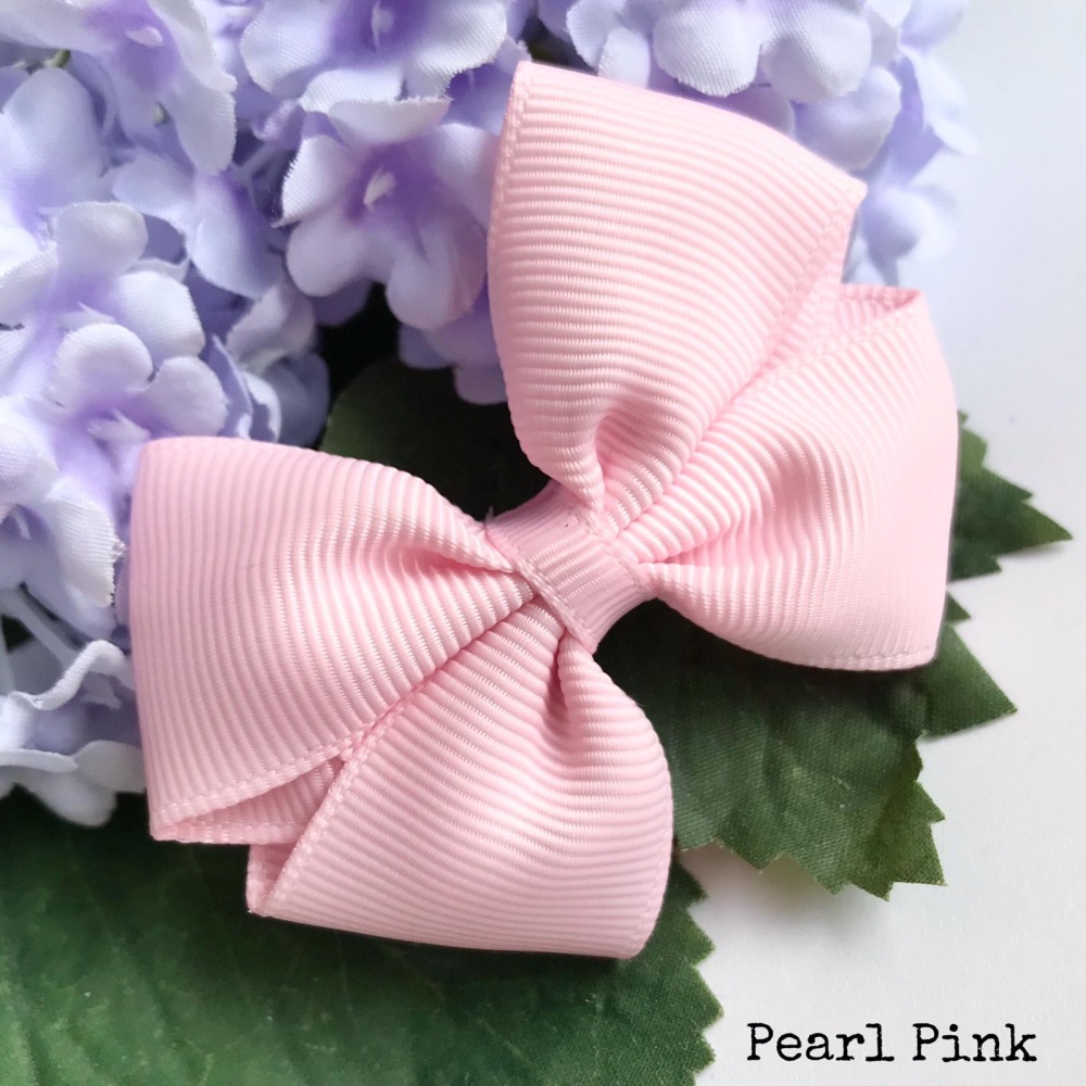 2.5 inch Tux Bow - Pearl Pink - Alligator clip or bobble