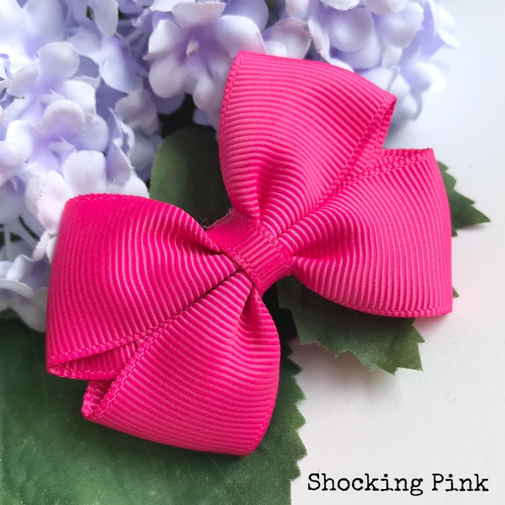 2.5 inch Tux Bow - Shocking Pink - Alligator clip or bobble