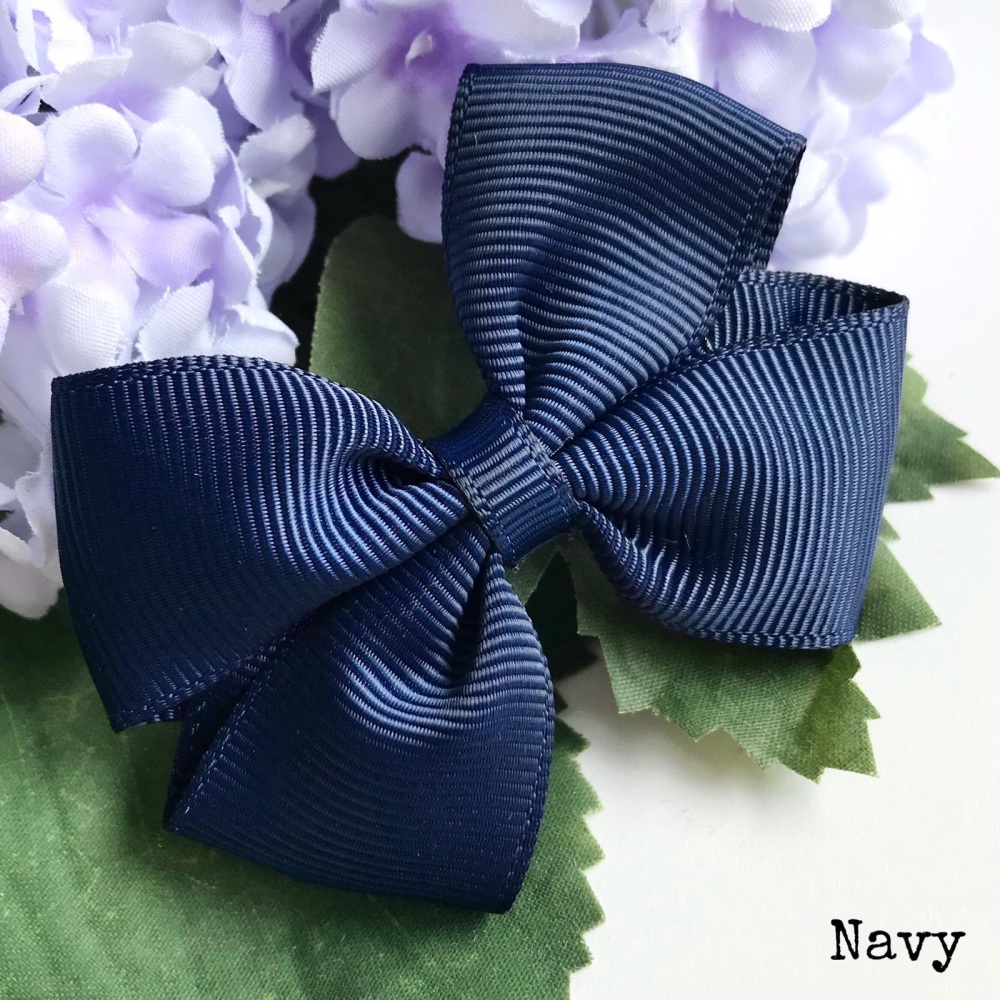 2.5 inch Tux Bow - Navy Blue - Alligator clip or bobble