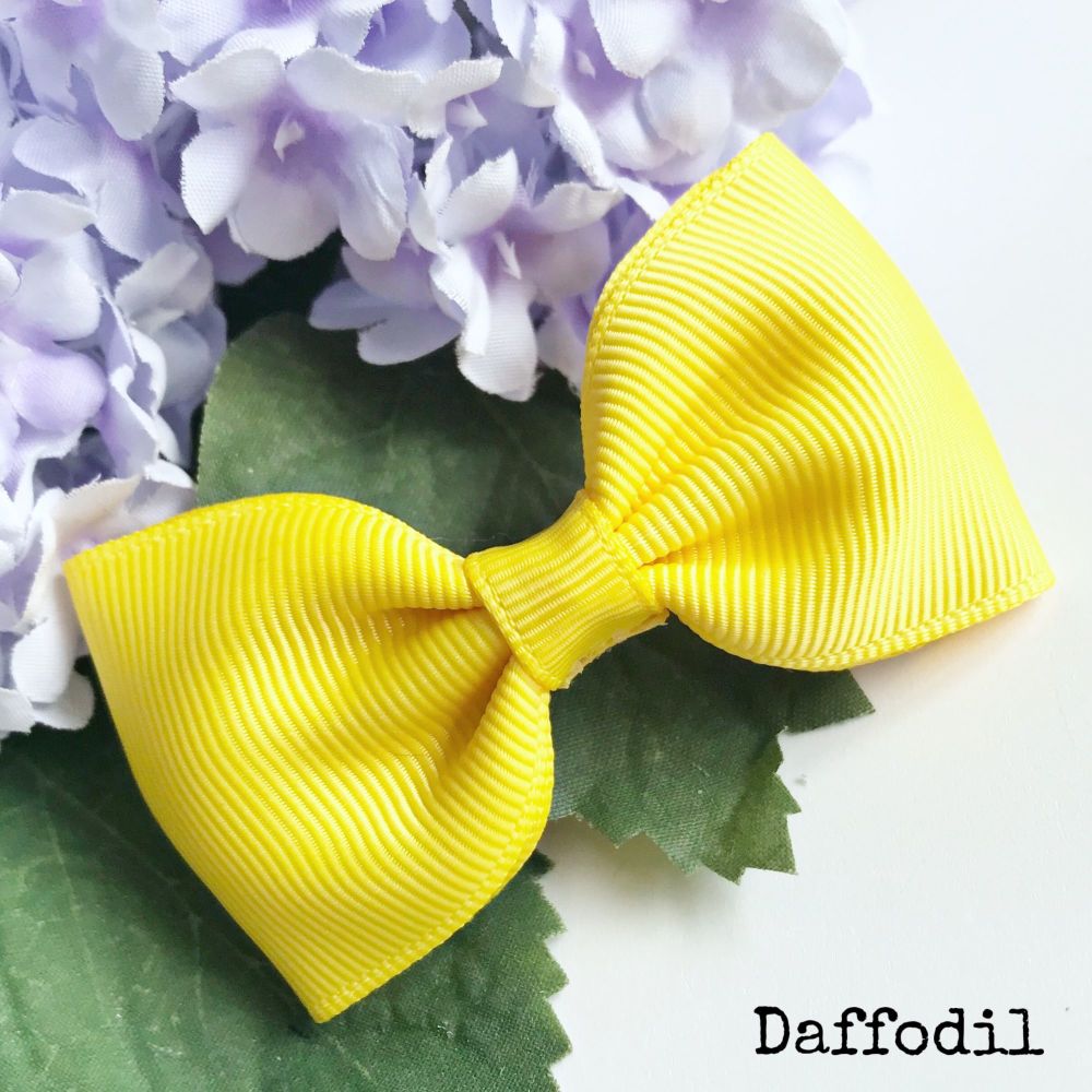 3 inch Classic Bow - Daffodil - Alligator clip or bobble