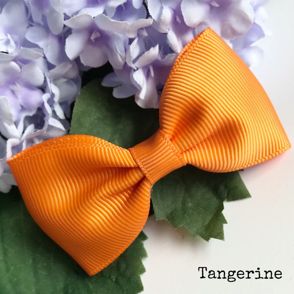 3 inch Classic Bow - Tangerine - Alligator clip or bobble