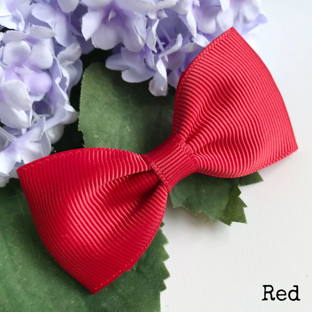 3 inch Classic Bow - Red - Alligator clip or bobble