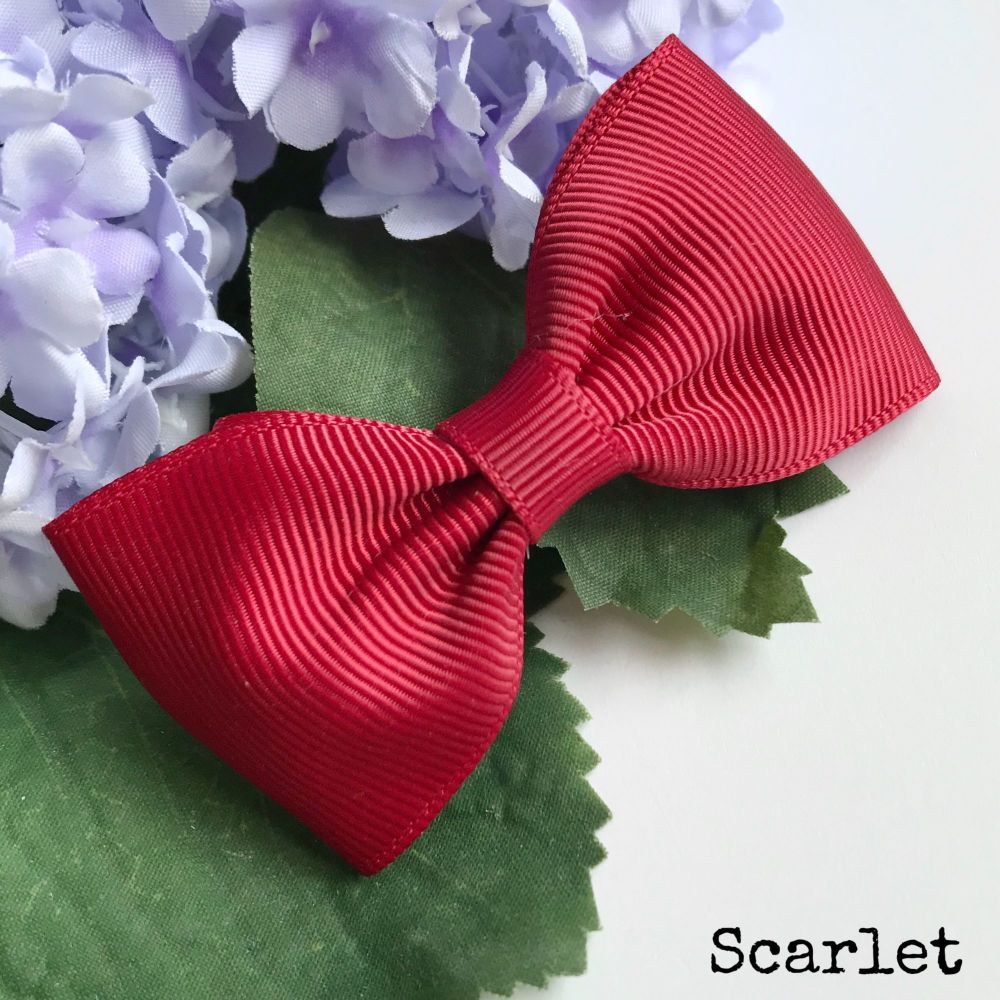 3 inch Classic Bow - Scarlet - Alligator clip or bobble