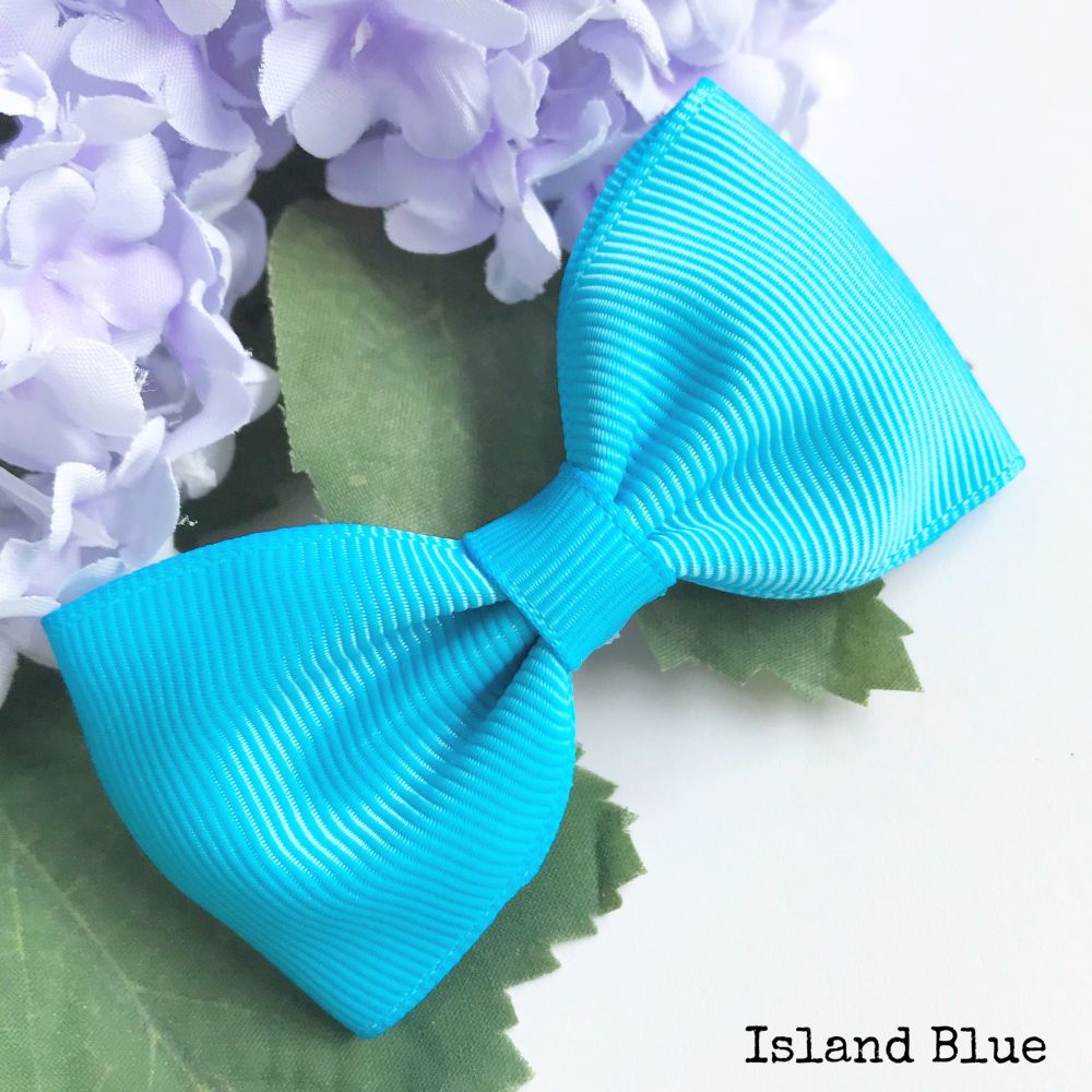 3 inch Classic Bow - Island Blue - Alligator clip or bobble