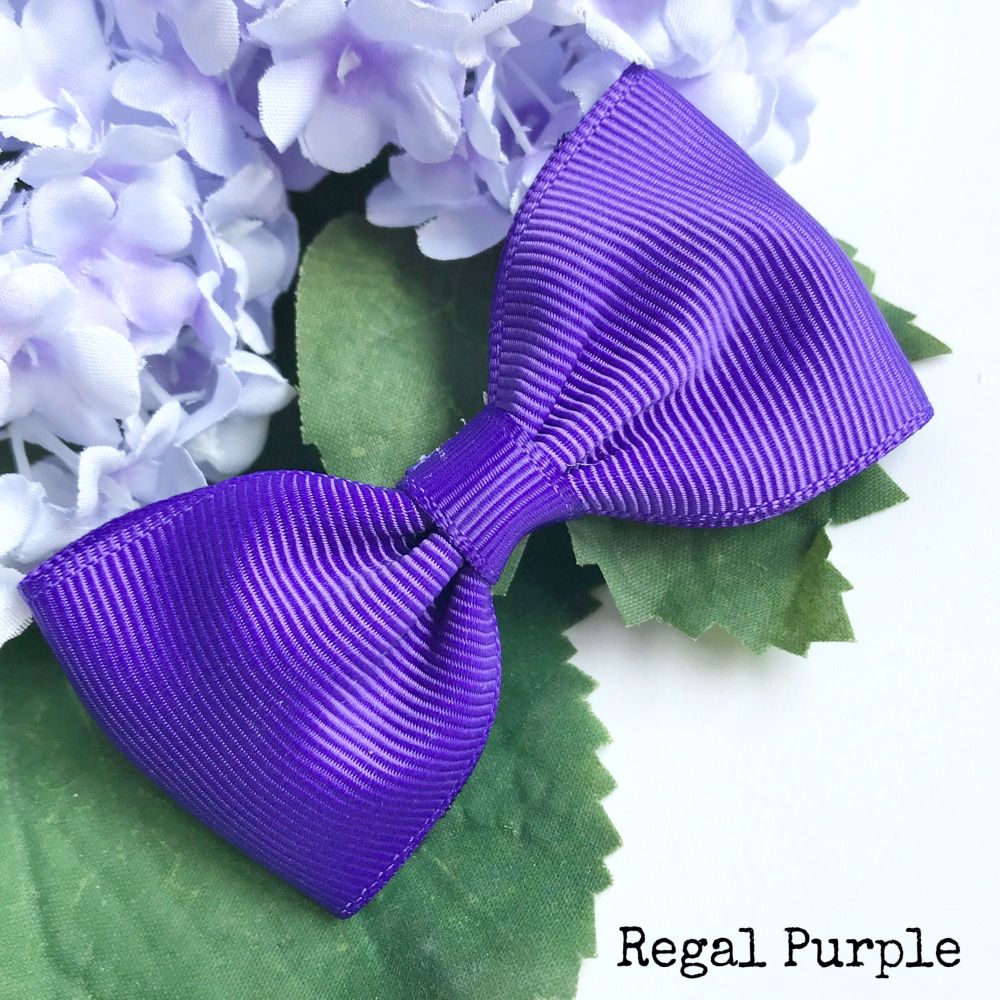 3 inch Classic Bow - Regal Purple - Alligator clip or bobble