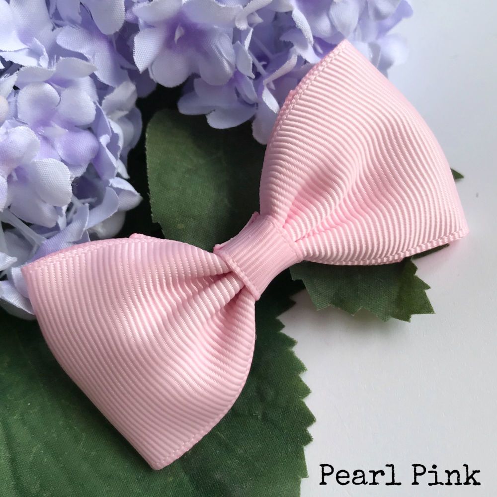 3 inch Classic Bow - Pearl Pink - Alligator clip or bobble