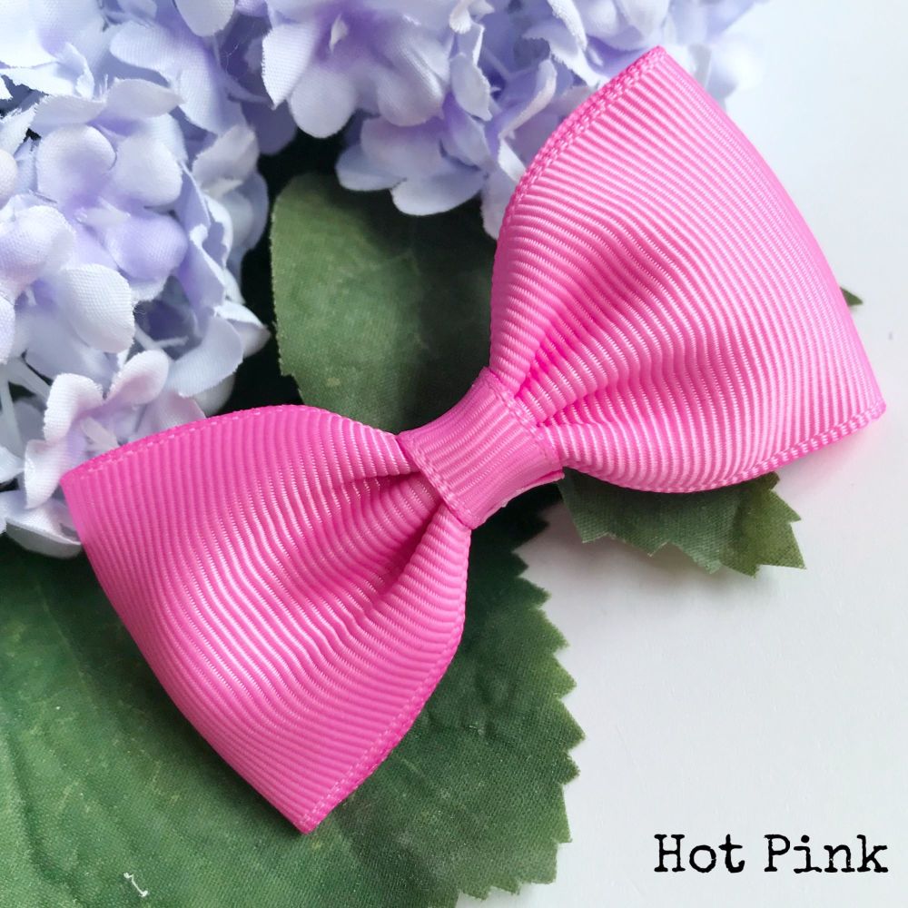 3 inch Classic Bow - Hot Pink - Alligator clip or bobble