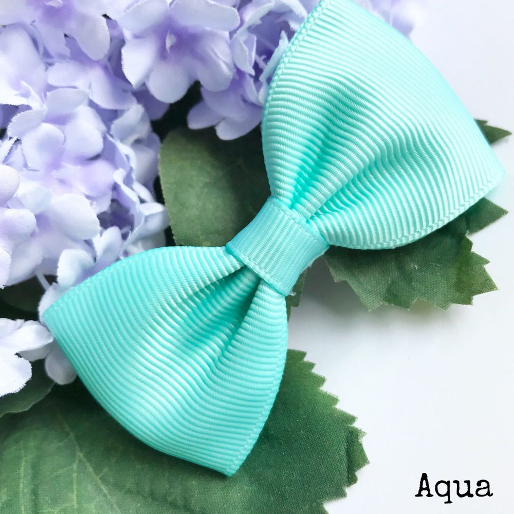 3 inch Classic Bow - Aqua - Alligator clip or bobble