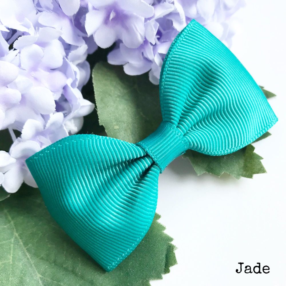 3 inch Classic Bow - Jade - Alligator clip or bobble