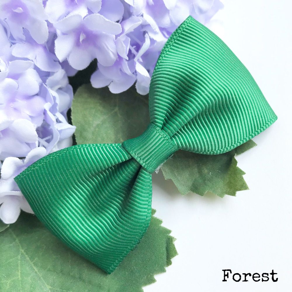 3 inch Classic Bow - Forest Green - Alligator clip or bobble