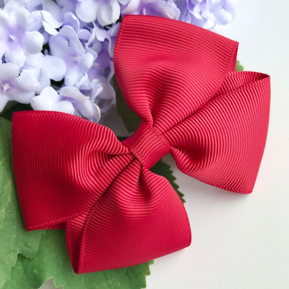 3.5 inch Tux Bow - Scarlet - Alligator clip or bobble