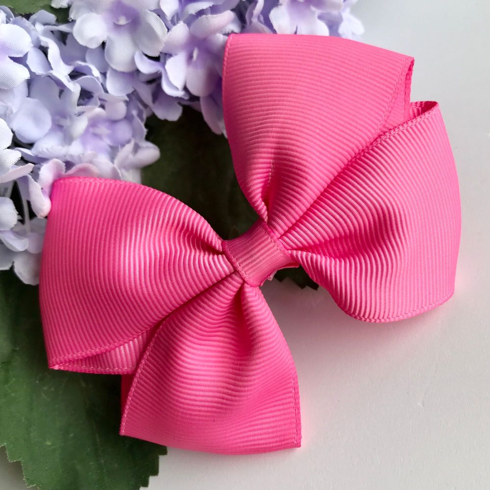 3.5 inch Tux Bow - Hot pink- Alligator clip or bobble