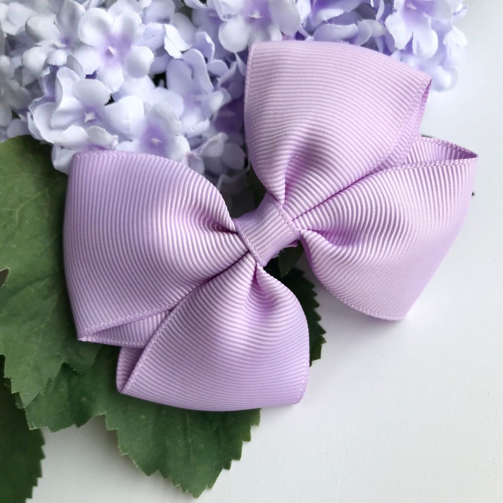 3.5 inch Tux Bow - Lt Orchid - Alligator clip or bobble