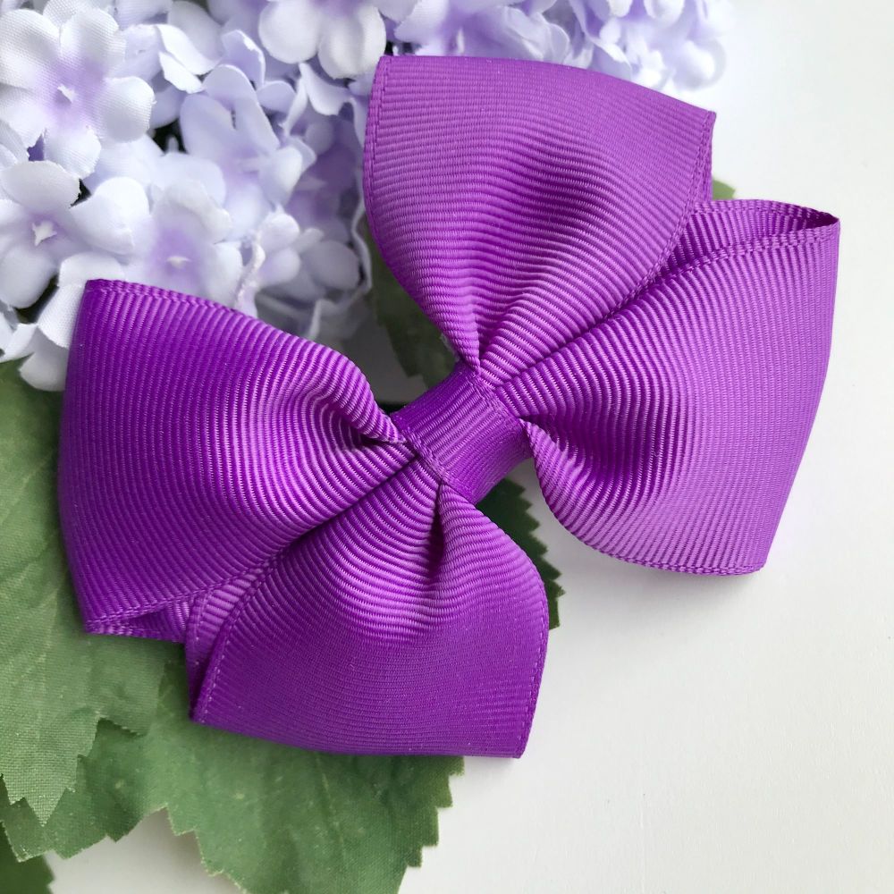 3.5 inch Tux Bow - Purple - Alligator clip or bobble