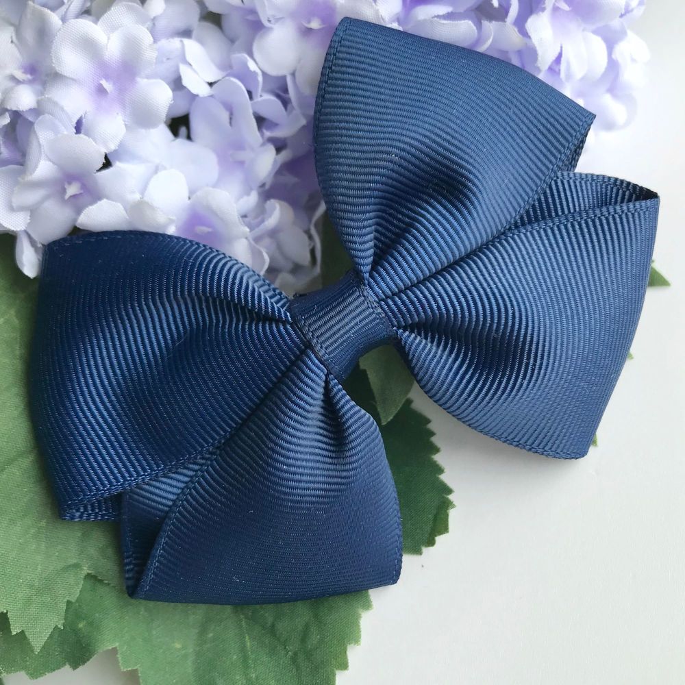 3.5 inch Tux Bow - Navy blue - Alligator clip or bobble