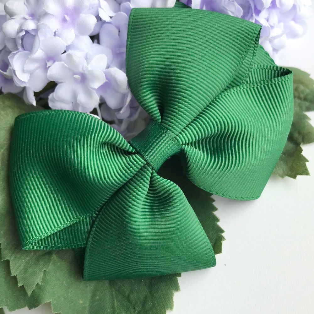 3.5 inch Tux Bow - Forest green - Alligator clip or bobble