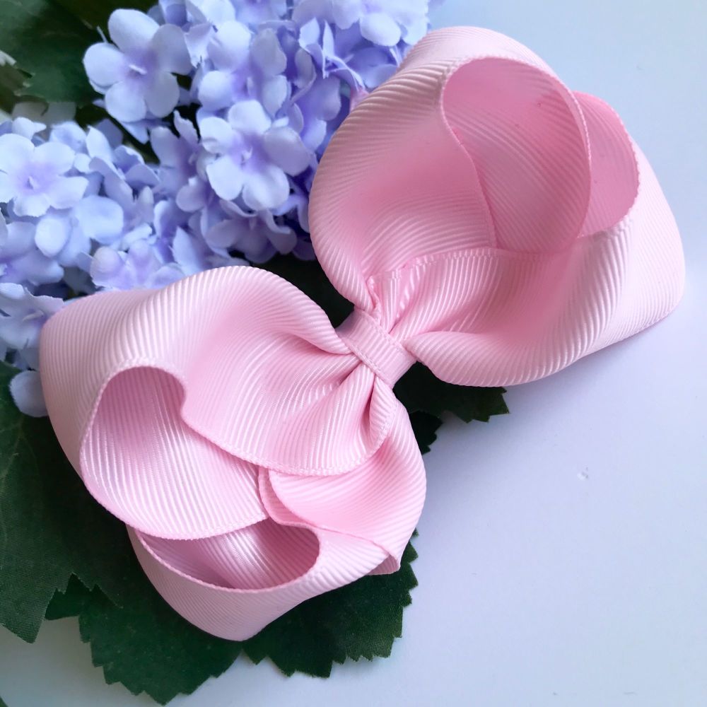 4 inch Bowtique Bow - Pearl pink - Alligator clip or bobble