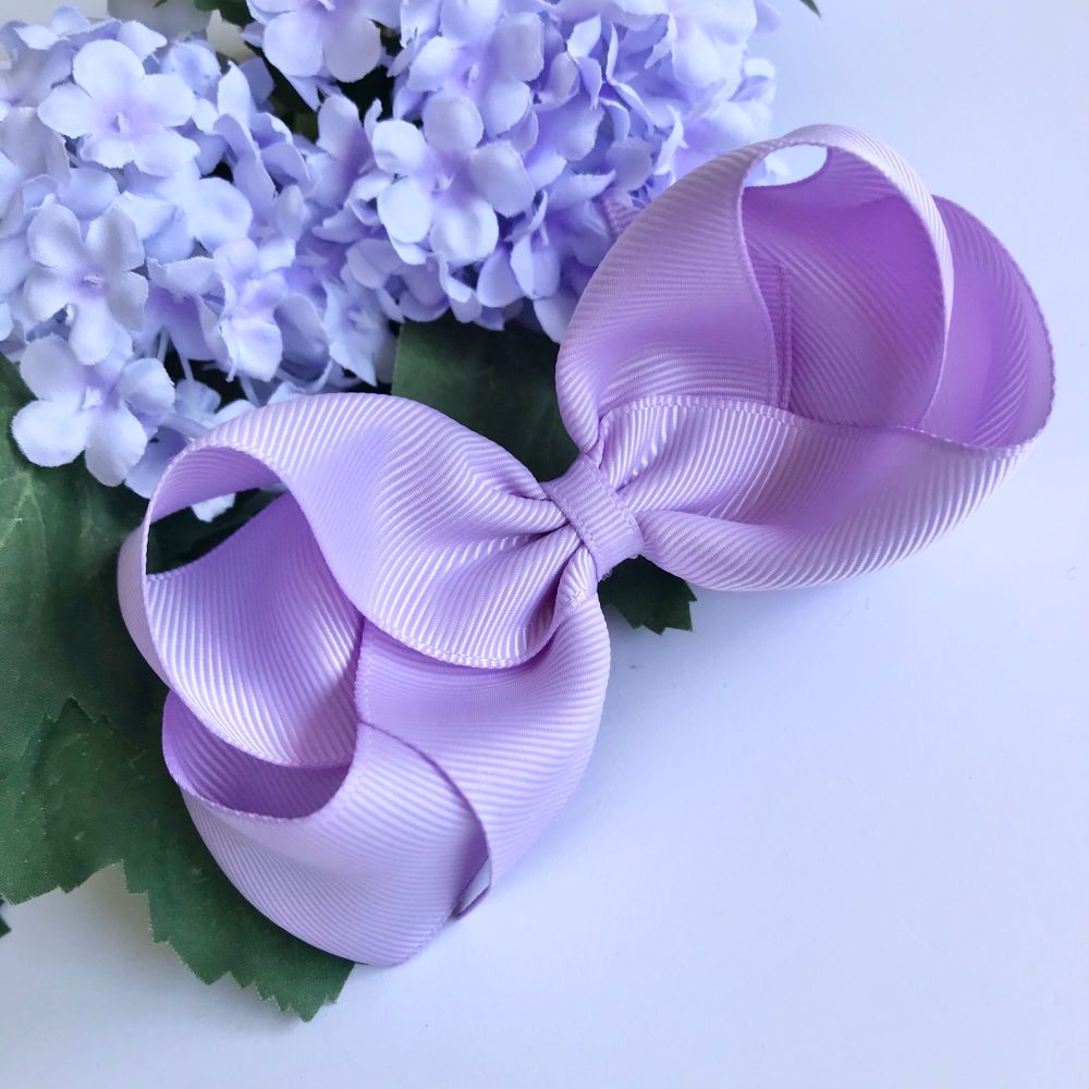 4 inch Bowtique Bow - Light orchid - Alligator clip or bobble