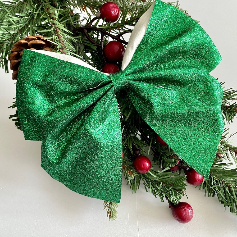 Christmas tree bow - Bright green - Large 7 inch Bow Topper